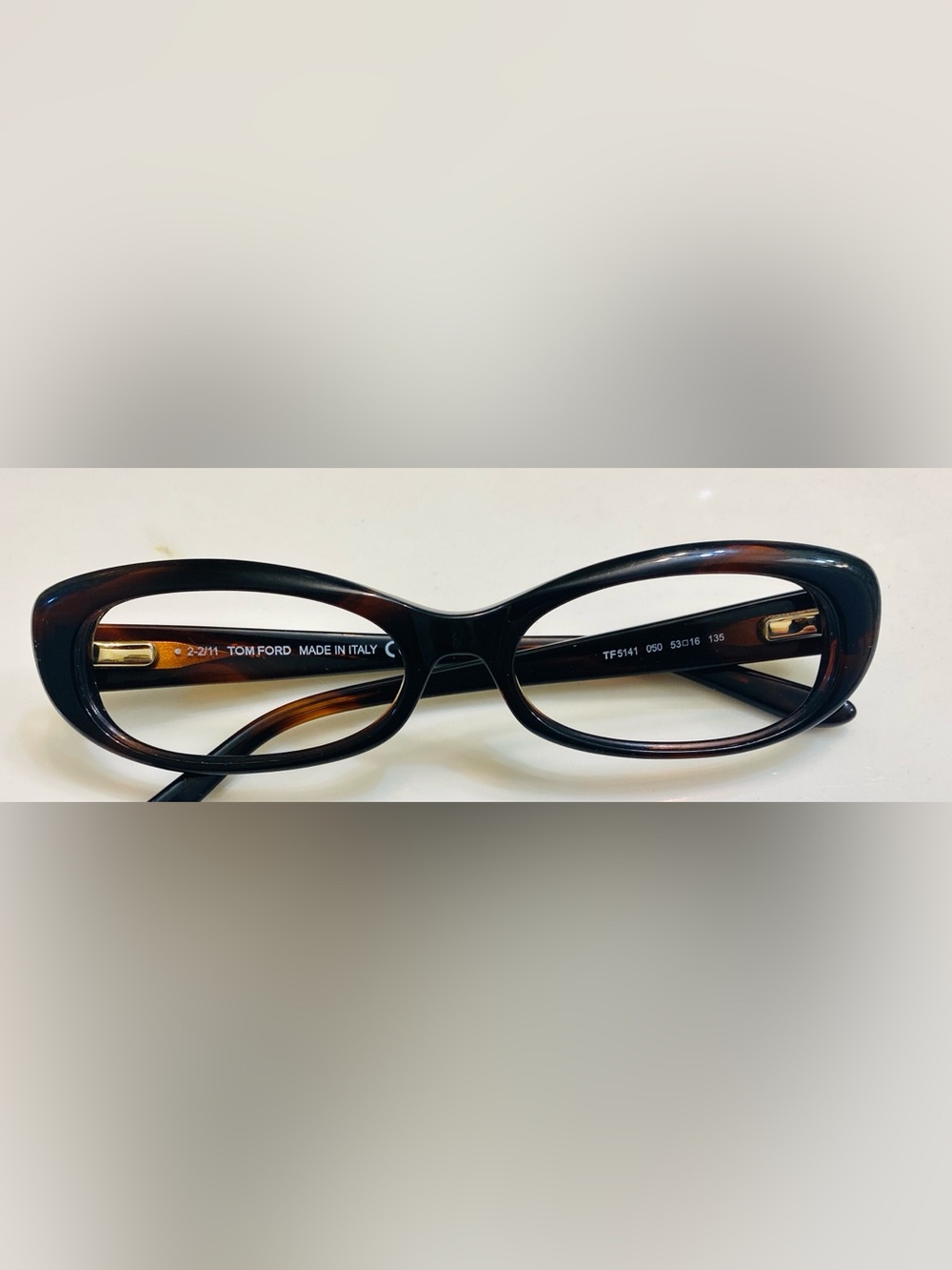 Tom Ford Women's Tortoise rectangle /oval Slim Eyeglasses only- Brown/Black